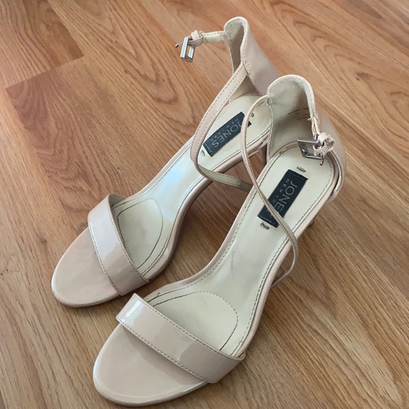 bone colored ankle wrap heels - Picture 1 of 1